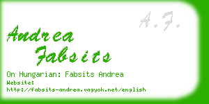 andrea fabsits business card